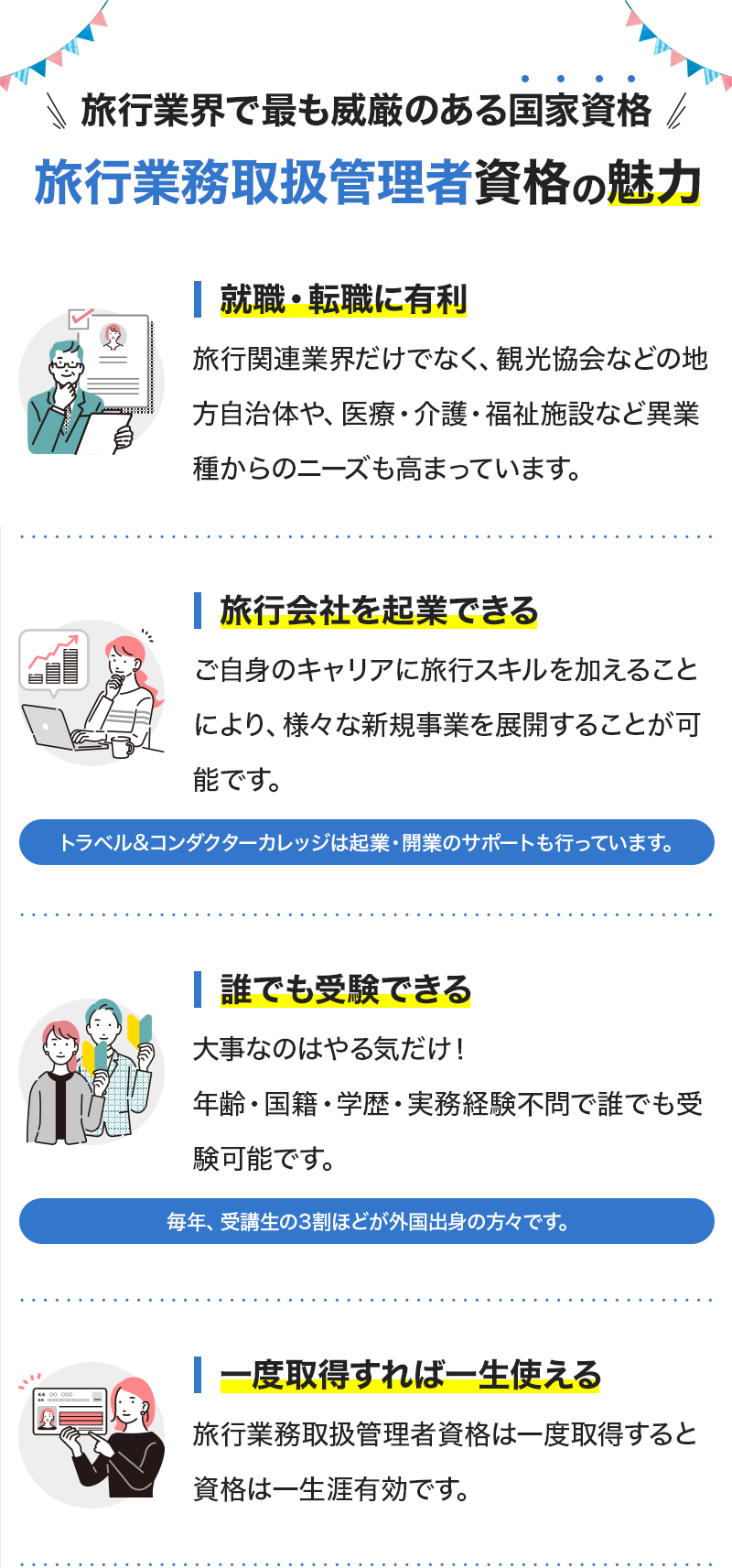 国家資格「旅行業務取扱管理者資格」の魅力