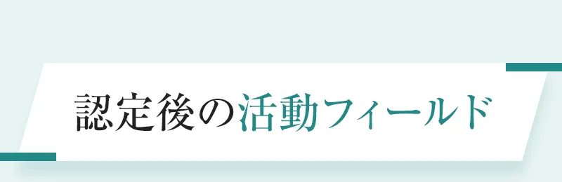 認定後の活動フィールド